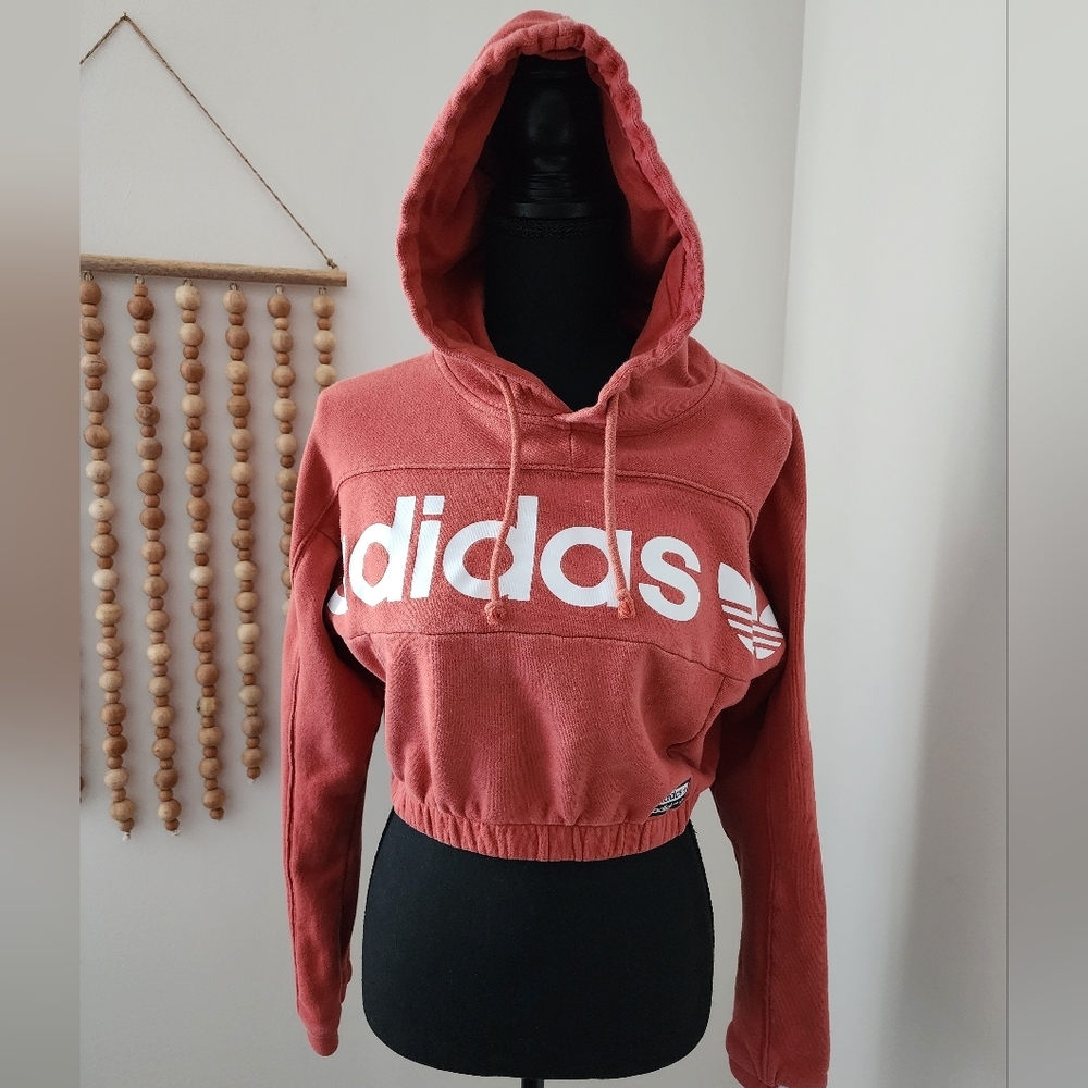 ADIDAS Womens Cropped Hoodie Sweatshirt Size S
